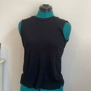 mock neck black sleeveless top